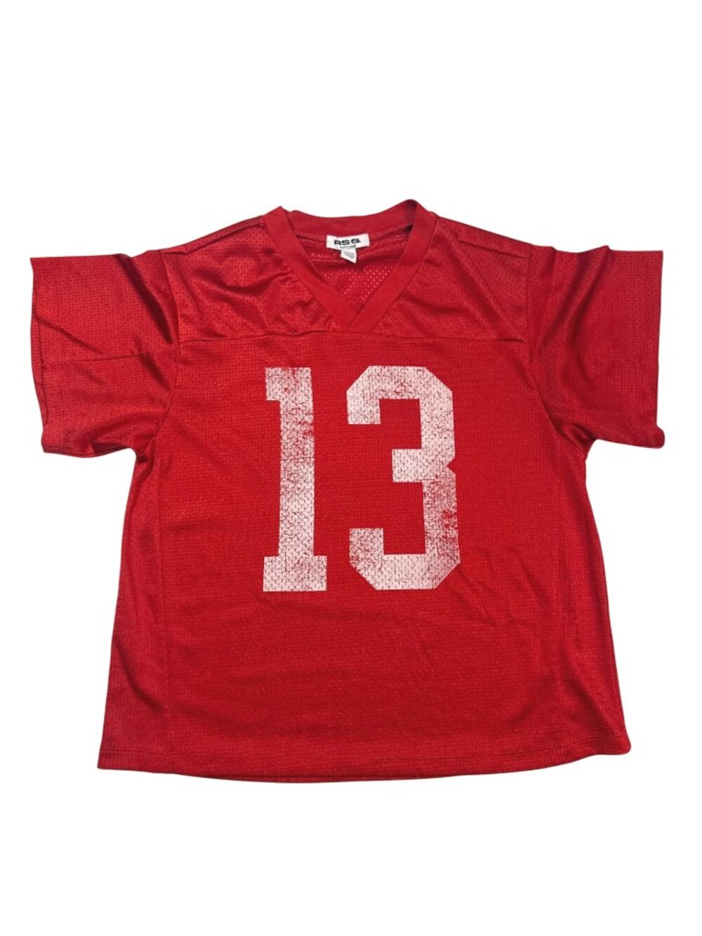 Red Football Jersey With Number 13 Graphic Mesh Fabric Size XS RSQ Brand